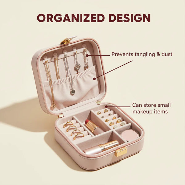 Mini PU Leather jewellery Box for Travel & Storage