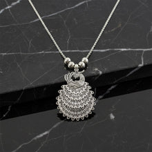 Peacock oxidized pendant necklace
